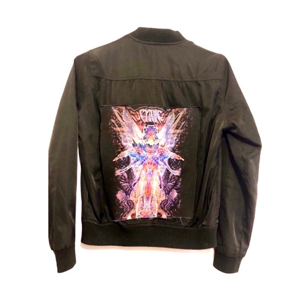 Vintage CYNIC Custom Band Patch Canvas Nylon Bomber Jacket